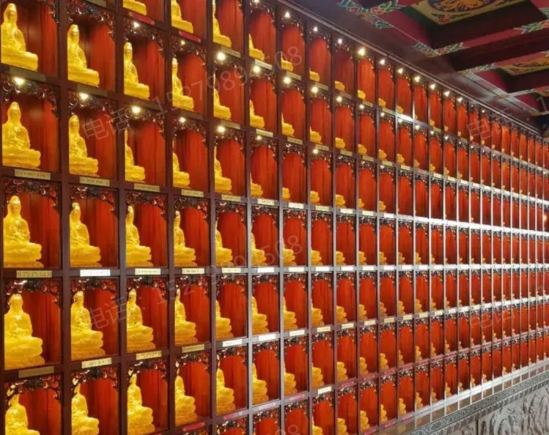 兴平红底金佛万佛墙