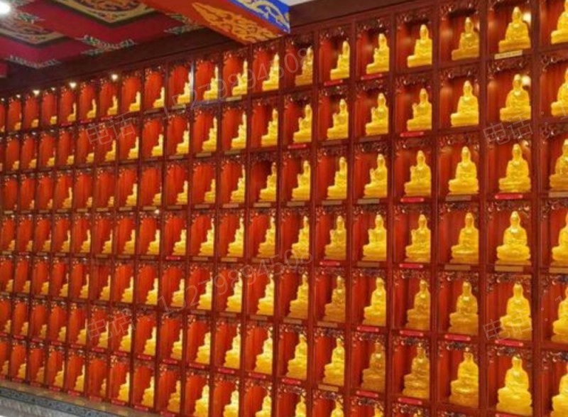 新乐红框金佛万佛墙